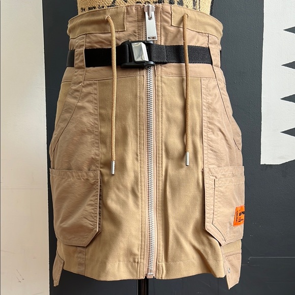 Heron Preston Military Style Tan Skirt
